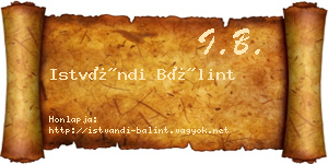 Istvándi Bálint névjegykártya