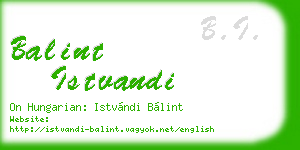 balint istvandi business card